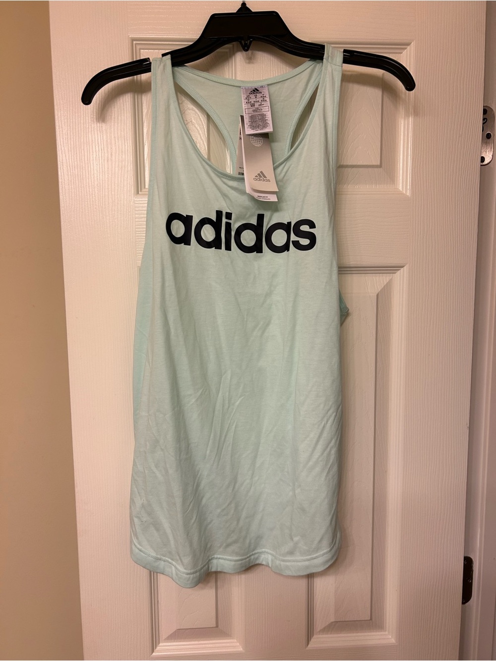 Adidas women Mint Green Racerback Tank with Black Logo
